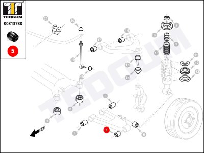 Silentblok wahacza TEDGUM 00313738 035060045012