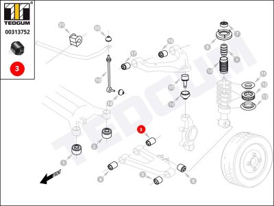 Silentblok wahacza TEDGUM 00313752 035060045012
