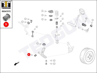 Tuleja wahacza przedniego TEDGUM 00341572 545512H000