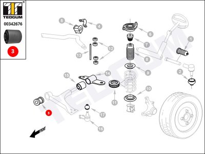 Silentblok wahacza TEDGUM 00342676 0K2A134460