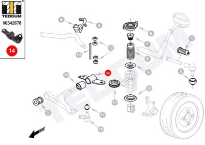 Silentblok wahacza TEDGUM 00342678 0K2A13446Y