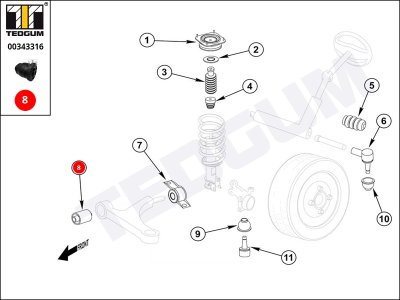 Silentblok wahacza TEDGUM 00343316 0K9A234470