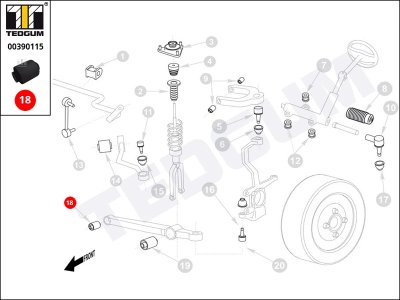 Silentblok wahacza TEDGUM 00390115 GJ6A34470B