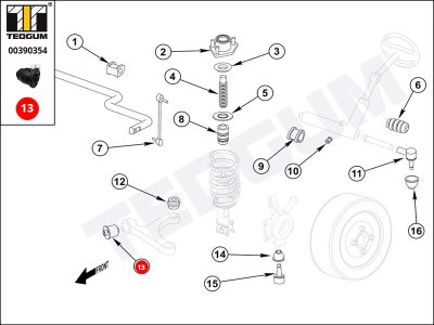 Silentblok wahacza TEDGUM 00390354 GA2B34470A