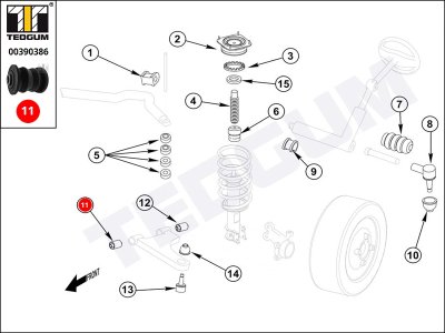 Silentblok wahacza TEDGUM 00390386 KA1034470