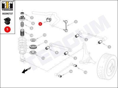 Poduszka stabilizatora TEDGUM 00390737 GE4T28156