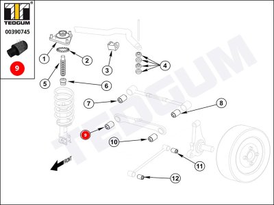 Silentblok drążka TEDGUM 00390745 GE4T28600
