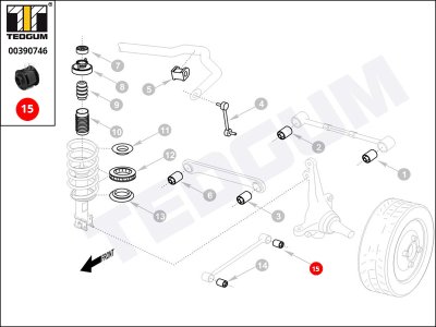 Silentblok drążka TEDGUM 00390746 