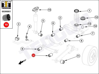 TULEJA DRĄŻKA TYLNEGO TEDGUM 00390801 YS415K743AB MAZDA