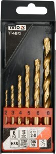 ZESTAW WIERTEL DO METALU HSS-TIN 6SZT 2-8MM SZT YATO