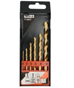 ZESTAW WIERTEL DO METALU HSS-TIN 6SZT 2-8MM SZT YATO