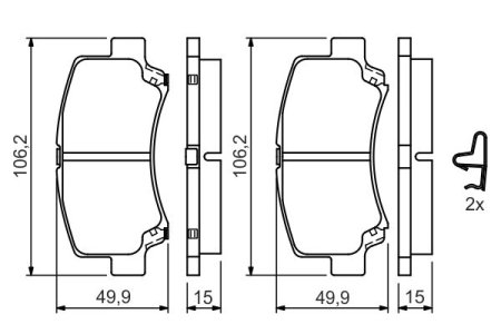 Klocki hamulcowe BOSCH 0986424626 5581075F00