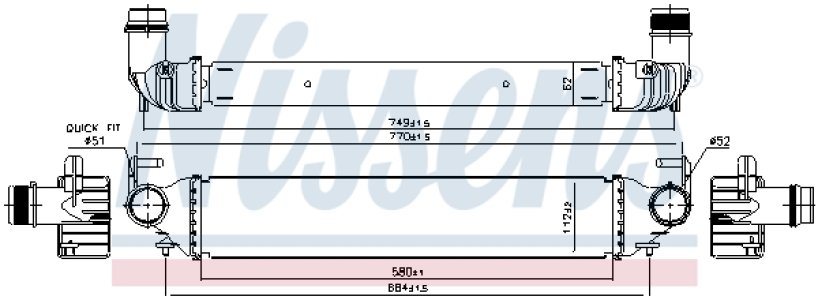 Intercooler NISSENS 96166 51965901