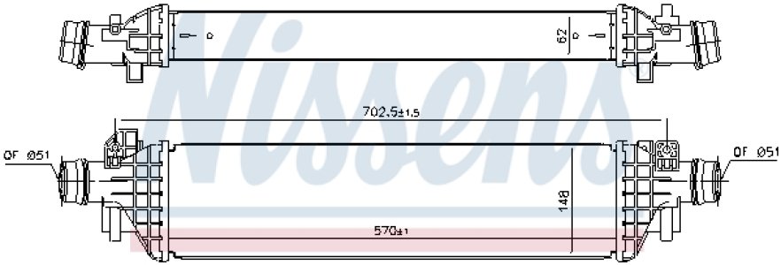 Intercooler NISSENS 96173 1302264