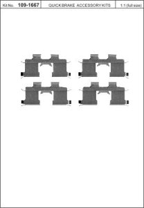 Zestaw klocków hamulcowych QUICK BRAKE 109-1667 5811667000 (zestaw montażowy)