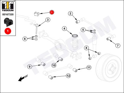 Poduszka stabilizatora TEDGUM 00167330 96444469