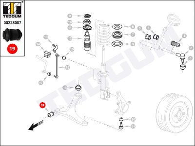 Silentblok wahacza TEDGUM 00223007 50710621