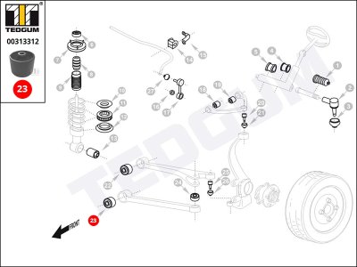 Silentblok wahacza TEDGUM 00313312 
