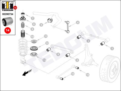 TULEJA DRĄŻKA TYLNEGO MAZDA
