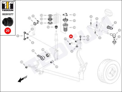 Silentblok wahacza TEDGUM 00391077 2198GJ6AB