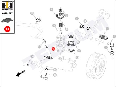 Silentblok wahacza TEDGUM 00391637 BC1F3446Y