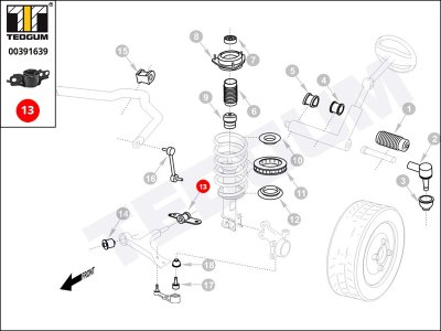 Silentblok wahacza TEDGUM 00391639 BC1F3446X
