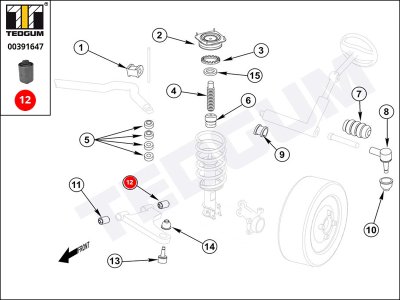 Silentblok wahacza TEDGUM 00391647 GJ2134460B