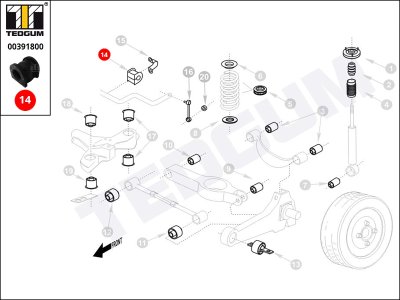Poduszka stabilizatora TEDGUM 00391800 GJ6A28156
