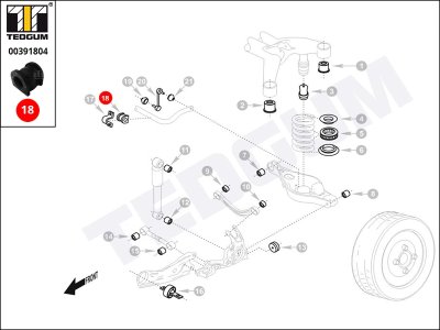 Poduszka stabilizatora TEDGUM 00391804 GJ6A28156