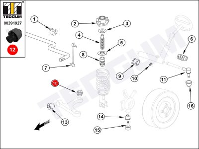 Silentblok wahacza TEDGUM 00391927 LC6234460A