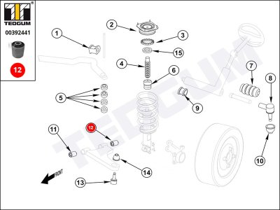 Silentblok wahacza TEDGUM 00392441 GA2A3446XA