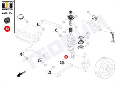 Silentblok drążka wzdłużnego TEDGUM 00392854 