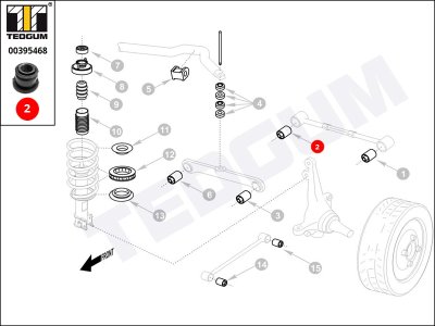 Silentblok drążka poprzecznego TEDGUM 00395468 