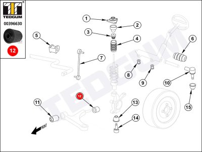 Silentblok wahacza TEDGUM 00396630 