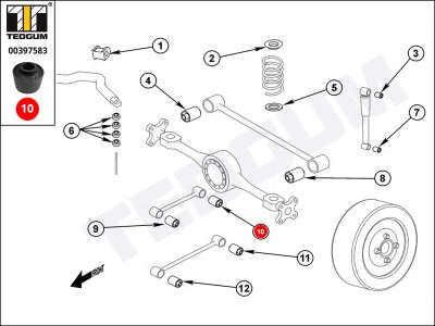 Silentblok wahacza TEDGUM 00397583 