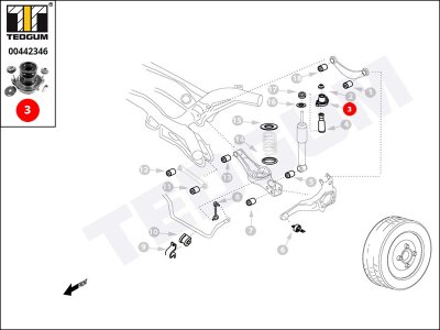 Poduszka amortyzatora TEDGUM 00442346 MR491946
