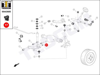 Odbój wahacza przedniego TEDGUM 00443685 MB185978