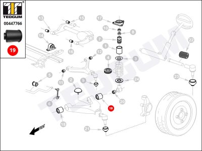 Silentblok wahacza TEDGUM 00447766 MR510417