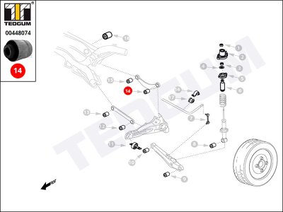 Silentblok drążka poprzecznego TEDGUM 00448074 MR491911