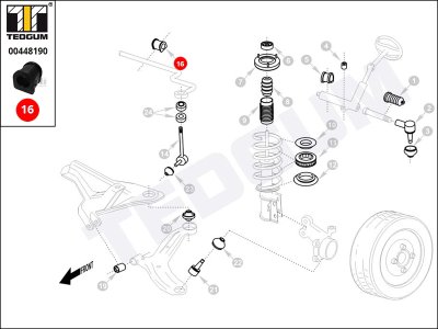 Poduszka stabilizatora TEDGUM 00448190 MR151326