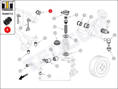 Poduszka stabilizatora TEDGUM 00460714 546138H318