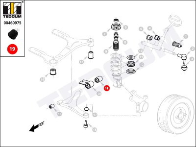 Silentblok wahacza TEDGUM 00460975 54500CA010