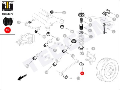 Silentblok drążka poprzecznego TEDGUM 00461470 5515762C00