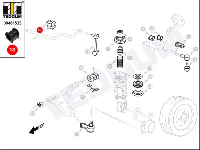 Poduszka stabilizatora TEDGUM 00461535 5461265E00