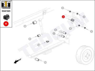Poduszka stabiizatora TEDGUM 00461665 546129X201