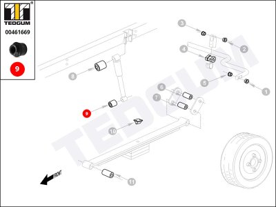 Silentblok amortyzatora TEDGUM 00461669 