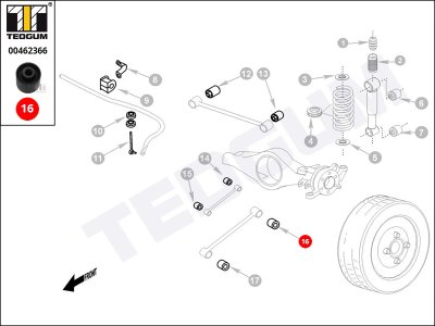 Silentblok drążka wzdłużnego TEDGUM 00462366 5504506J00