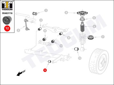 Silentblok tylnej belki TEDGUM 00463116 550459F500