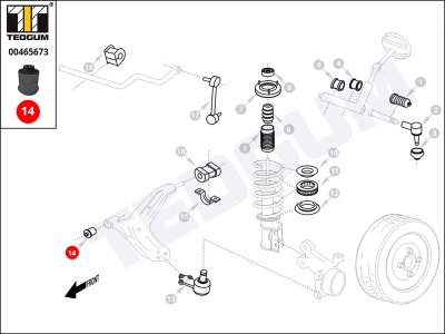Silentblok wahacza TEDGUM 00465673 545007C350BS