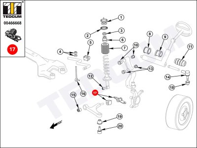 Silentblok wahacza TEDGUM 00466668 545012F500